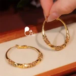 خرید آنلاین گوشواره کپی طلا حلقه ای رنگ ثابت