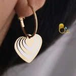 گوشواره آینه ای دورنگ با تخفیف💎زیورآلات بیوتی