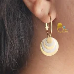 گوشواره آینه ای دورنگ با تخفیف💎زیورآلات بیوتی