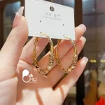 خرید آنلاین گوشواره کپی طلا حلقه ای رنگ ثابت