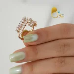 انگشتر نگین اتریشی گندمی💎 زیورآلات بیوتی