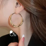 قیمت و خرید گوشواره عشق حلقه ای نگین‌دار💎استیل روکش طلا وارداتی کپی طلا از بیوتی