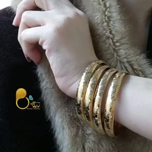 قیمت و خرید النگو استیل طرح گل ترک💎رنگ ثابت، کپی طلا | پک ۴ تایی ویژه النگو 10 میل