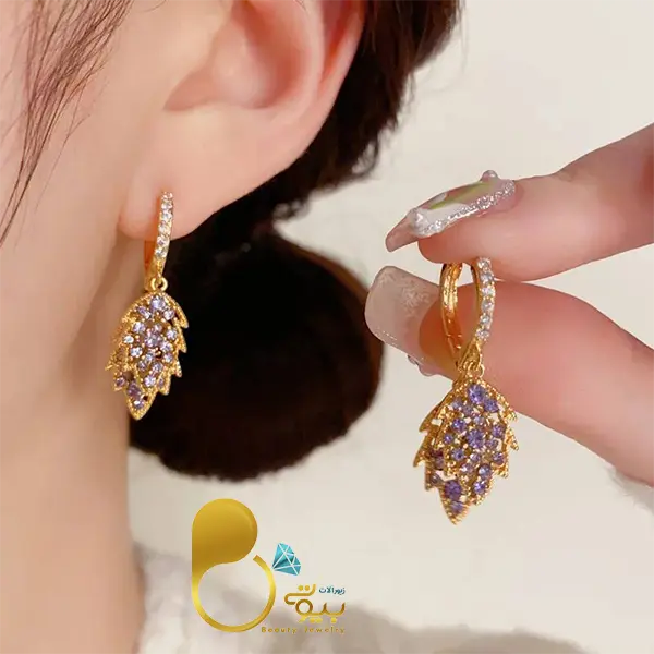گوشواره برگ آیسو 💎فروشگاه زیورآلات بیوتی گوشواره برگ آیسو 💎فروشگاه زیورآلات بیوتی