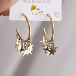 گوشواره شرشره دورنگ با تخفیف💎زیورآلات بیوتی