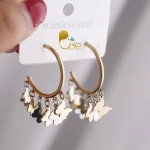 گوشواره شرشره دورنگ با تخفیف💎زیورآلات بیوتی
