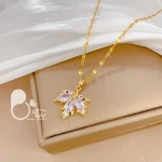 گردنبند برگ زمستانی 💎فروشگاه زیورآلات بیوتی