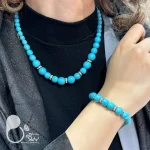 ست مرواریدی فیروزه ای با تخفیف بلک فرایدی💎زیورآلات بیوتی
