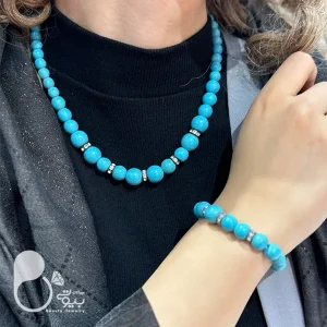 ست مرواریدی فیروزه ای با تخفیف بلک فرایدی💎زیورآلات بیوتی