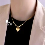 قیمت و خرید گردنبند قلب مکعبی طلایی💎وارداتی ترکیه، استیل روکش طلا از سایت بیوتی