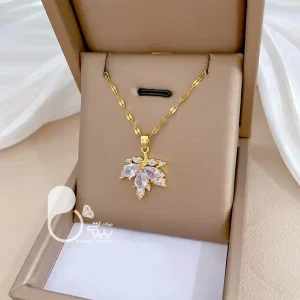 گردنبند برگ زمستانی 💎فروشگاه زیورآلات بیوتی