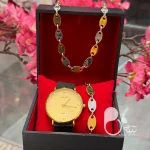 ست ساعت و‌ گردنبند و دستبند مردانه با تخفیف💎فروشگاه زیورآلات بیوتی