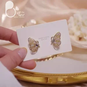 گوشواره پروانه شیدا 💎فروشگاه زیورآلات بیوتی