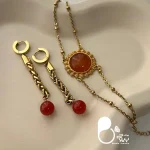 قیمت و خرید ست کامل بدلیجات عقیق طرح طلا از زیورآلات بیوتی