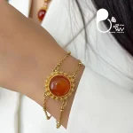 قیمت و خرید ست کامل بدلیجات عقیق طرح طلا از زیورآلات بیوتی
