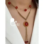 قیمت و خرید ست کامل بدلیجات عقیق طرح طلا از زیورآلات بیوتی