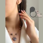 نیمست استیل با سنگ رودونیت با تخفیف💎فروشگاه زیورآلات بیوتی
