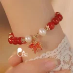 قیمت و خرید دستبند برگ پاییزی سنگی وارداتی از ترکیه💎بیوتی