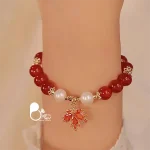 قیمت و خرید دستبند برگ پاییزی سنگی وارداتی از ترکیه💎بیوتی