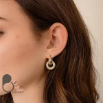 گوشواره دوبل نگین میکرو ژوپینگ💎فروشگاه زیورآلات بیوتی