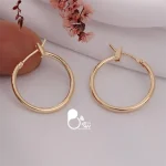 خرید گوشواره حلقه استیل روکش طلا کپی طلا رنگ ثابت