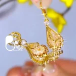 قیمت و خرید گوشواره آزورا ترک استیل روکش طلا💎کپی طلا