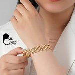 دستبند طرح طلا حصیری با تخفیف💎فروشگاه زیورآلات بیوتی