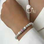 ست مرواریدی با سنگ طرح آماتیس با تخفیف💎زیورآلات بیوتی
