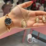 ست ساعت زنانه و نیمست کریستالی رویا با تخفیف💎فروشگاه زیورآلات بیوتی