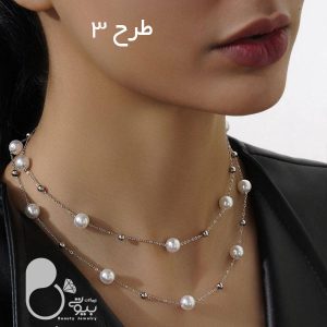 گردنبند دوبل مرواریدی💎فروشگاه زیورآلات بیوتی