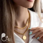 گردنبند دوبل سکه با تخفیف 💎زیورآلات بیوتی