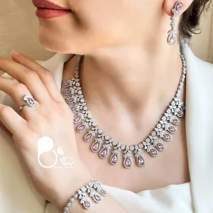 قیمت و خرید سرویس پینک سوپر فول جواهری وارداتی💎فروشگاه زیورآلات بیوتی