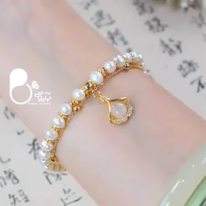 دستبند لیلا دو لاین مرواریدی💎زیورآلات بیوتی