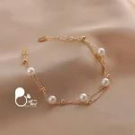 دستبند مرواریدی دو لاین💎فروشگاه زیورآلات بیوتی