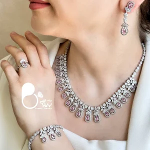 قیمت و خرید سرویس پینک سوپر فول جواهری وارداتی💎فروشگاه زیورآلات بیوتی