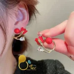 گوشواره گل لاله تابستونی ترک💎فروشگاه زیورآلات بیوتی