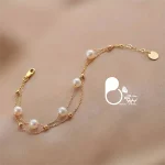 قیمت و خرید دستبند مرواریدی رنگ ثابت مثل طلا از سایت بیوتی و از رایان