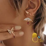 گوشواره تابتا پروانه ژوپینگ وارداتی 💎فروشگاه زیورآلات بیوتی