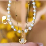 دستبند لیلا دو لاین مرواریدی💎زیورآلات بیوتی