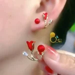 گوشواره گل لاله تابستونی ترک💎فروشگاه زیورآلات بیوتی
