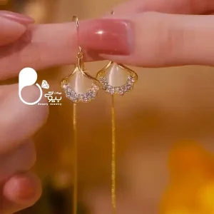 گوشواره لیلا بخیه ای💎فروشگاه زیورآلات بیوتی