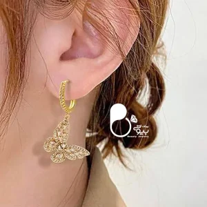 قیمت و خرید گوشواره پروانه باگت خاص 💎فروشگاه زیورآلات بیوتی