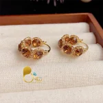 گوشواره مرلین نگین جواهری 💎استیل روکش طلا وارداتی