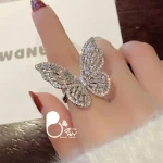انگشتر پروانه نگین باگت سیلور استیل 💎فروشگاه زیورآلات بیوتی