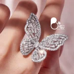 انگشتر پروانه نگین باگت سیلور استیل 💎فروشگاه زیورآلات بیوتی
