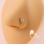 پیرسینگ طرح گل 💎فروشگاه زیورآلات بیوتی
