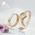 ست ساعت و دستبند رزگلد با تخفیف 💎فروشگاه زیورآلات بیوتی