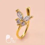 پیرسینگ طرح گل 💎فروشگاه زیورآلات بیوتی
