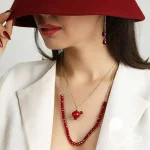 نیمست دوبل کارتیر اناری 2 🍉شب یلدا🍂 💎زیورآلات بیوتی