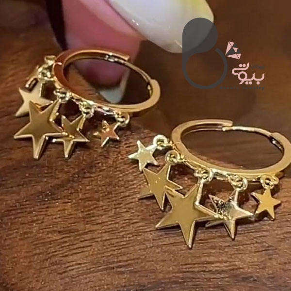 گوشواره ستاره ای ژوپینگ💎فروشگاه زیورآلات بیوتی گوشواره ستاره ای ژوپینگ💎فروشگاه زیورآلات بیوتی
